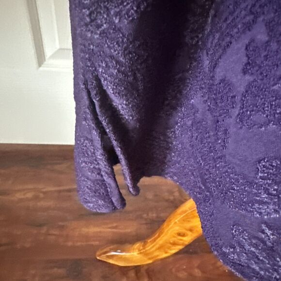 Catherines Anywhere Womens Open Cardigan Plus 5X Purple Burnout Paisley Travel - Picture 4 of 10